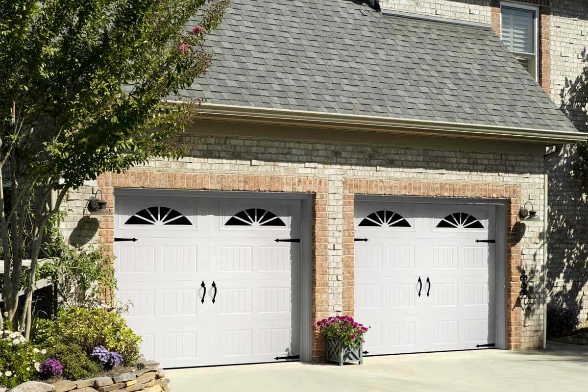 Blue, carriage house garage doors