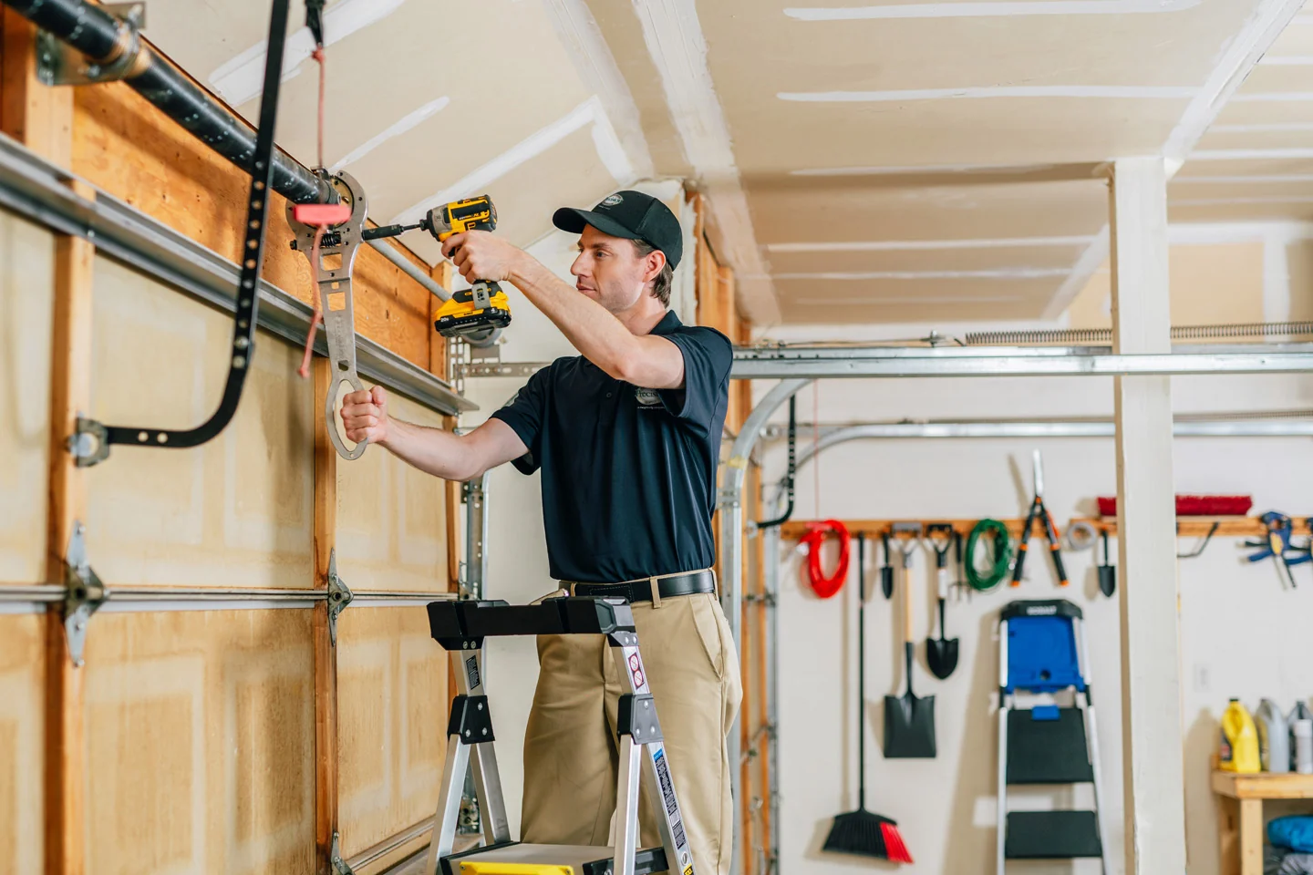 Garage door track repair